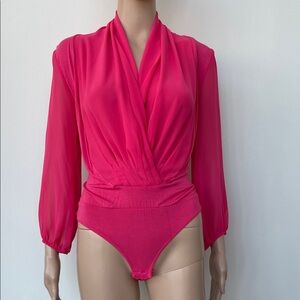 NEW YORK & COMPANY EVA MENDES PINK BODYSUIT XS
